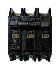 15A Circuit Breaker 3 Pole Three Phase Bolt-on TQC ( GE) Circuit Breakers