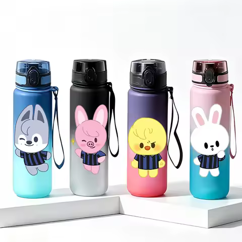 New SKZOO Cartoon Water Bottle Large Capacity Outdoor Portable Lanyard Water Cup Kids Gift Travel Dr
