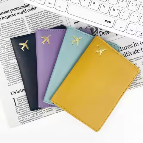 PU Leather Passport Holder Lightweight Waterproof Passport Case Portable Storage Solid Color Passpor