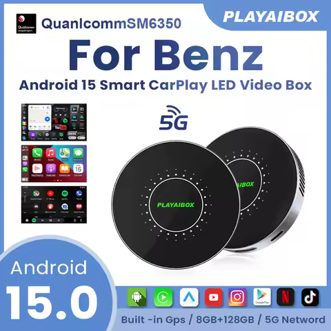 Android 15 AI Box Wireless CarPlay Wireless Android Auto Smart Multimedia Box Qualcomm SM 6350 SD Ex