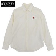 เสื้อเชิ้ตผ้าฝ้ายออกซ์ฟอร์ดสำหรับผู้หญิง แบรนด์ Ami Paris และ Ami Alexandre Mattiussi สีขาวนวล ไซส์ 