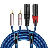 GOLLET LION สายแปลง XLR ตัวผู้เป็น RCA 2ตัวสายแปลง XLR ตัวผู้เป็น2 RCA ตัวผู้สายสัญญาณเสียง HiFi สำห