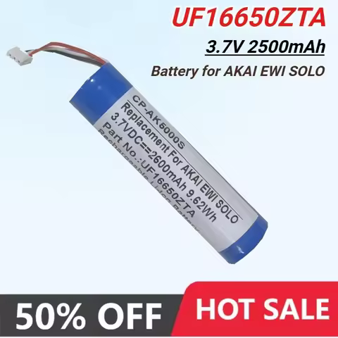 3.7V 2500mAh Replacement Li-Ion Battery for AKAI NB2537-R0 UF16650ZTA AKAI EWI 5000 5000 Solo High C