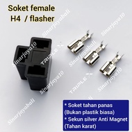 H4 socket 3 feet socket h4 male female silver socket male female flasher car motorbike connection