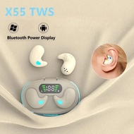 New X55 Wireless Headphones Sleeping Earbuds Ear Hooks Bluetooth Earphones Bass Noise Reduction Earb