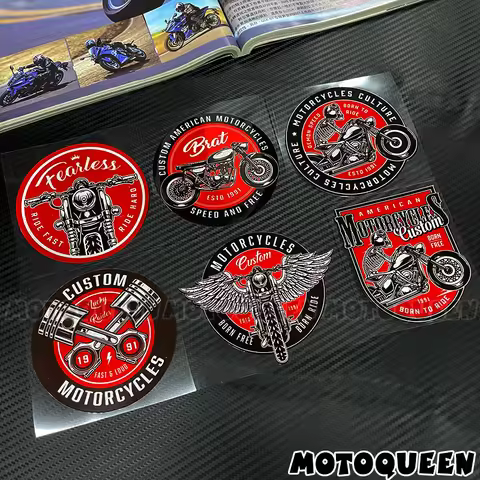 Vintage Custom Motorcycle Culture Sticker Car Club Fan Fuel Tank Pad Side Panel Body Scratch Cover D