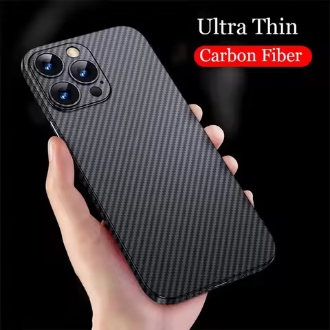 Luxury Ultra Thin Carbon Fiber Matte Case For iPhone 17 Air 17PRO 16 15 14 Plus 13 12 Mini 11 Pro Ma