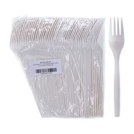 MTRADE Disposable 6.5 Inch Eco Biodegradable Forks (Corn Starch) 50 Pcs