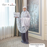 Tazbiya X Kemiso Narisha Mukena Prayer Rug/ Adult Mukena Rayon - GREY Premium Cool Trendy Eid Latest