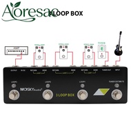 Aoresac MOSKYAUDIO 3 Loop Box กีตาร์เหยียบพร้อมการเลือกช่อง True Bypass กีตาร์ Loop Switcher Pedal C