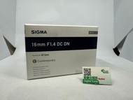 清貨價 Sigma 16mm f1.4 DC DN for Fujifilm X 全新