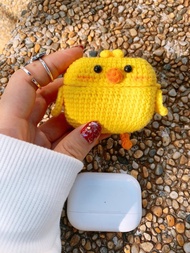 可愛小雞手工耳機套原創設計鉤織耳機套蘋果無線耳機AirPods Pro