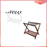 [szxmkj2] Folding Luggage Rack Suitcase Stand Portable 68x45x55cm x Shaped Construction with Nylon S