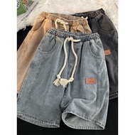 Seluar longgar grunge jeans baggy jeans men y Vintage Summer Washed Elastic Waist Denim Shorts