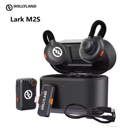 Hollyland Lark M2S Wireless Microphone for iPhone Camera Android PC Noise Cancellation Microphone fo