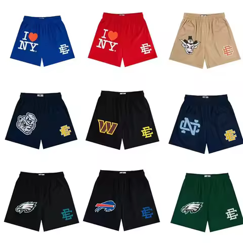 2025 New Summer EE ERIC EMANUEL Basic Mesh Short Classic Floral Printed Gym Shorts Men's Basketball