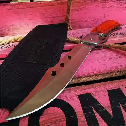7CR17MOV Stainless Steel Hand Forged Folding Knife Essential for Hunting Camping