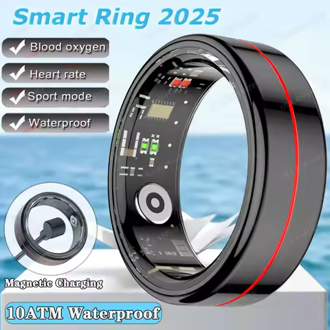 R04 Smart Ring Men Women With Charging Case, Health and Sleep Monitor, 5ATM Waterproof, Multi-sports