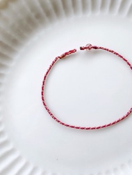 草莓晶 珊瑚橘+紫丁香色*2+莓果紅 四股編 超極細 蠟線幸運繩