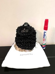 (4156) 全新Anteprima wire bag 黑色背囊型散紙包/吊飾,配襯底部和背面真皮,可扣在手上,手袋上和大袋上,內附扣可放鎖匙,有原裝布保護袋,約高 11 cm x 濶 9.5 cm 