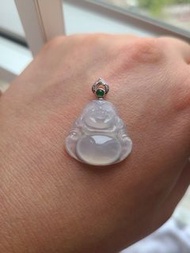 白冰佛公配18k陽綠扣