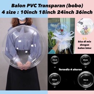 ViralDeal [Dijual per 5pcs] Balon Bobo PVC Transparan 10 inch / 18 inch / 24 inch / 36 inch &amp; Stik