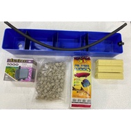 Aquarium Top Filter Box Set Blue   69 x 13 x 12cm