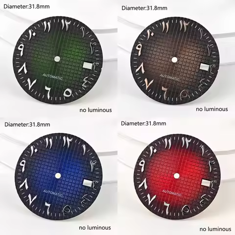 31.8mm AP nh35 dial gradient green blue brown oak Arab S logo dial nh35 hands for nh35 movement modi