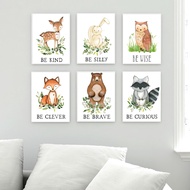 【 Party Store 】 Woodland Animals Nursery Decor Woodland Nursery Art Pictures - Wall Art Canvas - Aliexpress