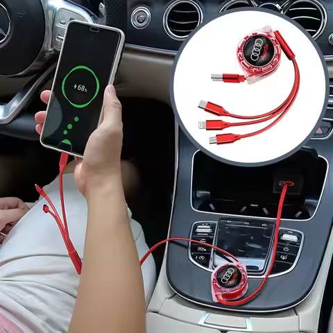 Car Tire Valve/ Car Mounted 3 In 1 Cable Multi Charger Phone Accessories For Audi Sline A3 A4 A6 A5 