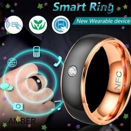 AMBER NFC Smart Ring, Stainless Steel Wearable Connect Finger Digital Ring, Creative Waterproof Magi