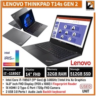 LENOVO THINKPAD T14s GEN 2 (1 YEAR WARRANTY T&C)  CORE i7 11th GEN 14" inch FHD 32GB RAM WIN 11