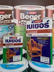 Beger Teak Oil | เบเยอร์ ทีค ออยล์ | น้ำมันรักษาเนื้อไม้ สีทาเฟอร์นิเจอร์ไม้ภายนอกกลางสนาม | มีขนาด