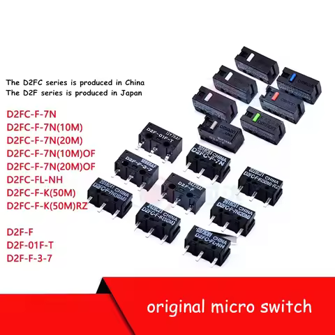 Original D2FC-F-7N 10m 20m OF 50m 50M-RZ 60MN Kailh Huano Micro Switches For Gaming Mouse TTC Micro 
