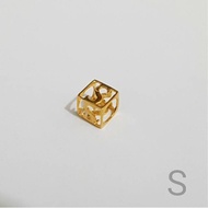 restock....liontin emas asli kadar 875 huruf s cube perhiasan emas