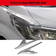 Toyota Alphard AGH30 2015-2021 Chrome Trim&amp;Carbon Trim Head Lamp Eyes Lips Protector Cover