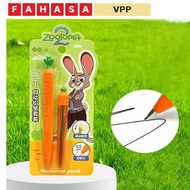 Carrot Shape 2B 0.5 mm Pressed Pencil Set - Zootopia - iiGEN YZ360021 - Judy Hopps