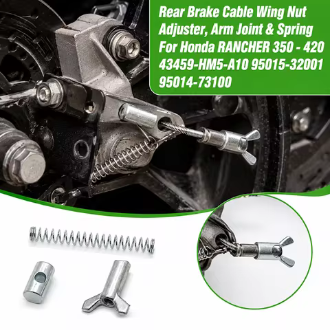 Rear Brake Cable Wing Nut Adjuster, Arm Joint & Spring For Honda RANCHER 350 - 420 43459-HM5-A10 950