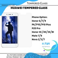 HFE Huawei Honor 6 7 9 P6 P10 P10 Plus P20 Plus Honor 4C 4X 3X Mate 7 9 Clear Tempered Glass Screen 