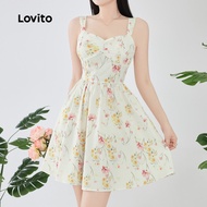 Lovito Casual Dress Ditsy Floral Spring/Summer Multicolor Dress for Women L134ED888