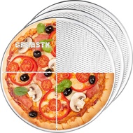 GREBSTK 3 Pek Skrin Pembakar Pizza 12 Inci, Set Loyang Jaring Pizza Aluminium Tanpa Sambungan, Dulan