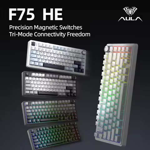 AULA F75 HE Mechanical Keyboard 75% Magnetic Switch Hall Effect 8K Polling Rate Tri-mode 4000mAh RGB