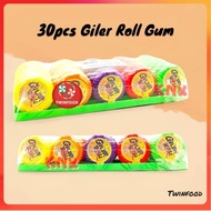 30pcs Giler Roll Bubble Gum Roll " HALAL " Bubble Tape Roll Candy (30pcs) – Fruity Bubble Gum – Hala