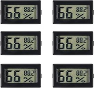 DIANN 6pcs Mini Digital Temperature Humidity Meters Gauge Indoor Thermometer Hygrometer LCD Display Fahrenheit (℉) for Greenhouse Garden Humidors Fridge Closet