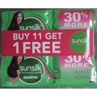 Sunsilk Shampoo Sachet  Strong & Long Biotin & Aloe Vera  30% More / Sold by 1 Doz. (13ml x 12 sache