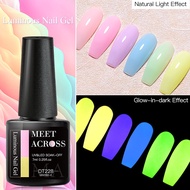 MEET ACROSS 7ml Luminous Gel Nail Summer Candy Color Nail Art Gel Varnish Manicure