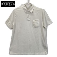 二手 Prada 2019 SJN252 R201 710 白色口袋 Logo Polo 衫，L 碼