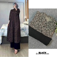Set Tunik Setelan Baju Tunik Celana Jumbo Bunga Kecil Sabrina Kirana Rayon Diamond LD 115