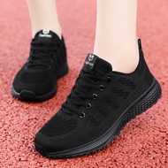 Huixi New Exercise Dance Shoes Women's Korean-Style All-Matching and Lightweight Running Shoes Mesh Breathable Casual Shuffle Dance Shoes