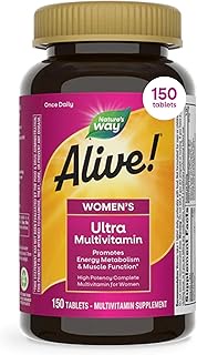 Natures Way Alive! Women's Ultra Potency Complete Multivitamin, High Potency B-vitamins, 150 Tablets